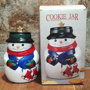 Allure Ceramic Snowman Cookie Jar 1998